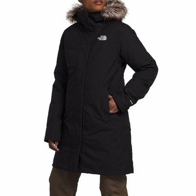 The North Face Women's Arctic Parka Black 600 Down Fur Hood NWT Large $350 MSRP