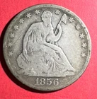 1856O US Seated LIBERTY SILVER Half Dollar! "New Orleans" Mint! Good/VG! Coin!