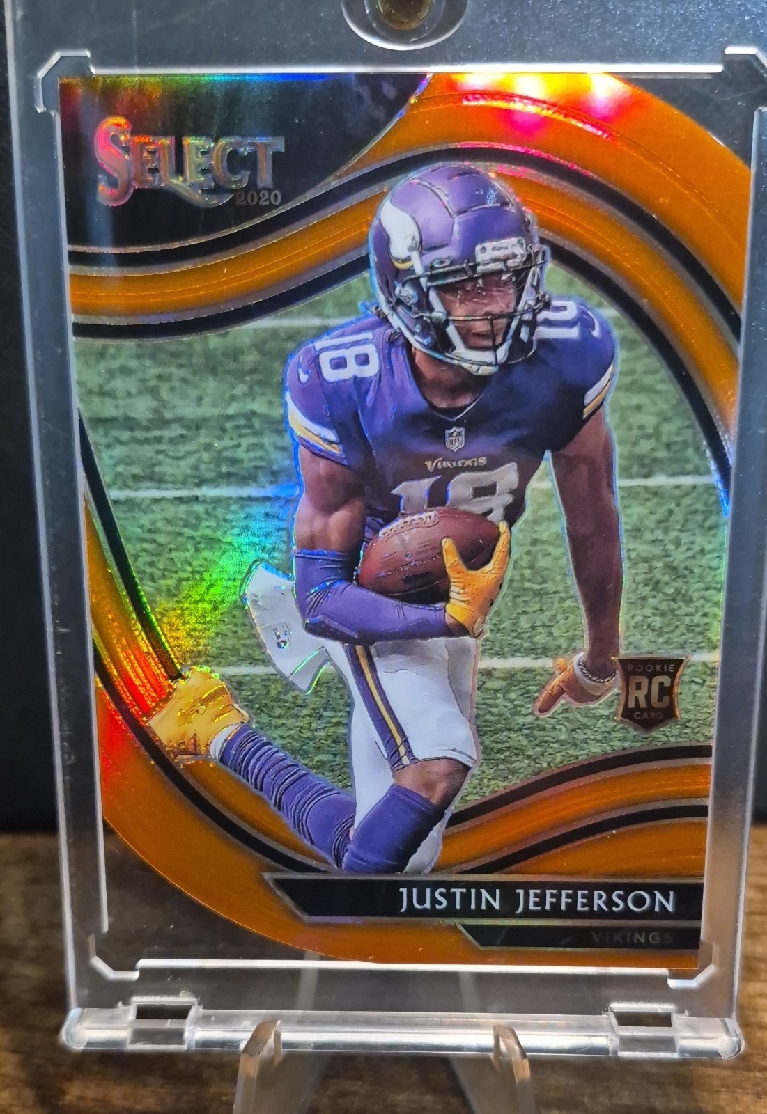 2020 Panini Select - Field Level Justin Jefferson #361 Orange Prizm Die-Cut (RC)