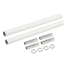 2set M10 Threaded Extension Rod Kit 7.87" Coupling Nut with Pipe Hex Nut White