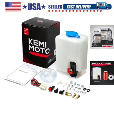 #ad Universal Car Windshield Washer Pump Washer Fluid Reservoir Bottle Kit with P... $34.99