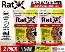 2 Pack RatX Rat Mouse Control Pellets EcoClear All Natural Non Toxic Humane 1lb