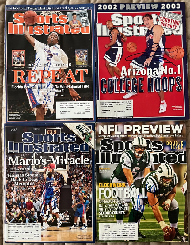 Sports Illustrated Magazine Autographed Lot W/COA Mangold/Chalmers/Walton/Brewer