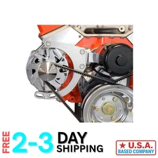 Satin Finish Chevy Alternator Bracket Kit for Electric Water Pumps - 305/327/350