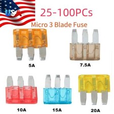 25-100x Micro3 Blade Fuse APT ATR Car Truck Boat Marine RV 5A 7.5A 10A 15A 20A
