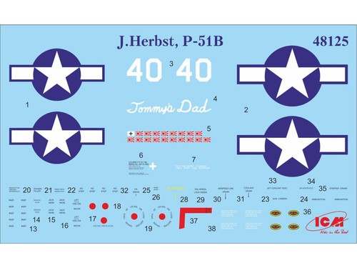 ICM 48125 Scale Model 1:48 Mustang P-51B WWII USAF Fighter + Pilots and Technics - Bild 2 von 24