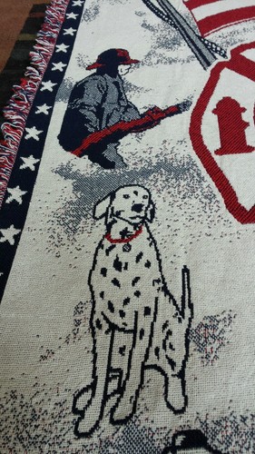 Chicago Arlington Heights Fire Dept Heavy Knit Blanket Firefighter Wall Hanging - Picture 4 of 8