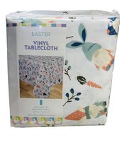 Easter Gnome Pattern Vinyl Tablecloth 60x84Inch Oblong Table 6-8 Seats-Brand New
