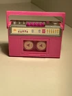 Barbie- Mattel Vintage 1988 Wind Up Radio, Tape Deck Boom Box- Works!