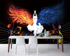 3D Music Dream Wings 35559NA Wallpaper Wall Murals Removable Wallpaper Fay