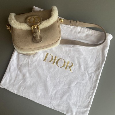 Christian Dior Bobby Shoulder Bag Mouton Beige White 241128H