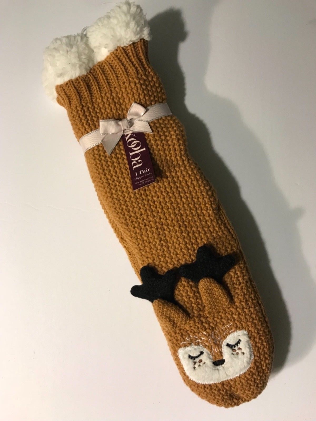 SAOLA KOOBA RENNA ACCOGLIENTE MORBIDA SHERPA GRIP SUOLA PANTOFOLE CALZE DA DONNA REGALO