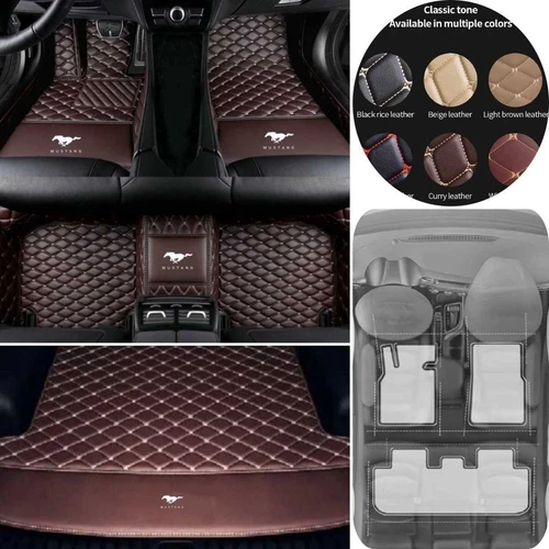 For Ford Mustang Coupe/Convertible Car Floor Mats & Trunk Mat Waterproof Carpets - Picture 4 of 52