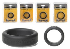 New Boneyard 100 Silicone Penis Cock Ring Black 5 Sizes 1.2" 1.4" 1.6" 1.8" 2"