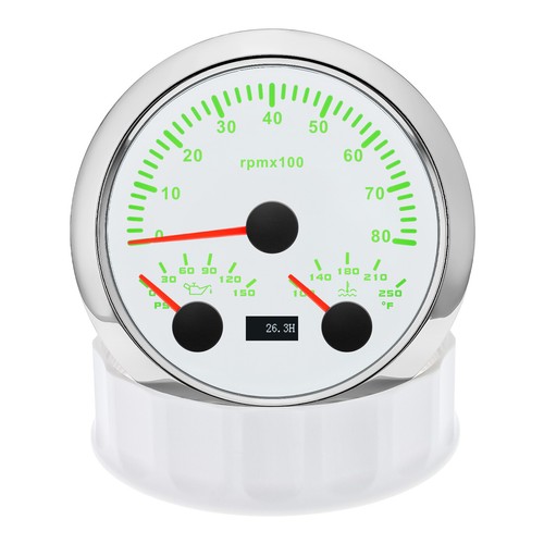 85mm 3 IN 1 Tachometer 8000RPM with Oil Pressure 0-150PSI Water Temp 140-250℉ - Picture 8 of 14