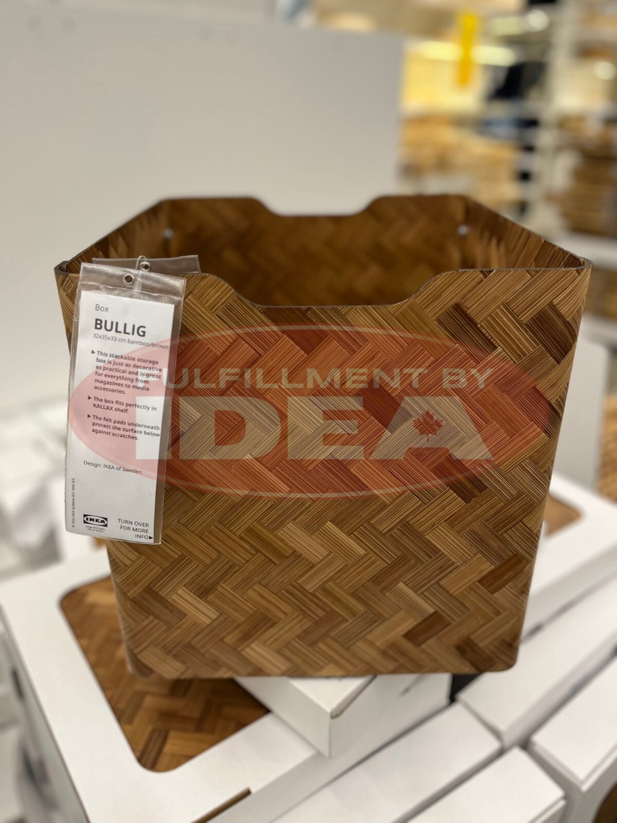 Brand New IKEA BULLIG Bamboo Brown Box 32x35x33 cm (12 ½x13