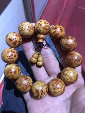Chinese China precious Cliff cypress wood Wood buddha Bead Bracelet AB1S