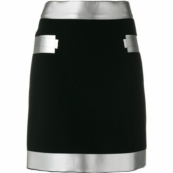 【関税&送料込み】Moschino Long Design Skirt MOSCHINO COUTURE Italian Sartorial IT38 Black Silver Metal