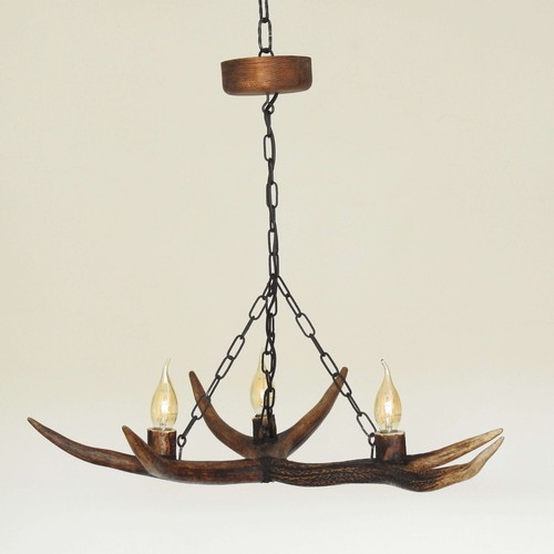 Small Antler Chandelier for 3 Arms with Chain - Picture 4 of 7