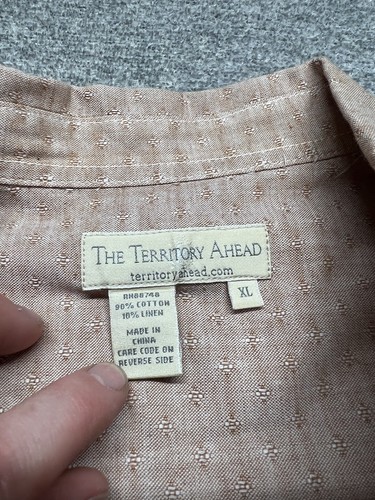 Territory Ahead Shirt Mens Extra Large Pink Button Up Long Sleeve Linen - Picture 3 of 11