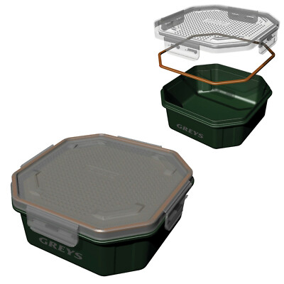 Greys Prodigy Klip Lok Fully Perforated Box Köderbox Wurmbox Wurmdose Dose