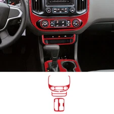 4Pcs Red Carbon Fiber Central Console Cover Trim For Colorado/Canyon Type B