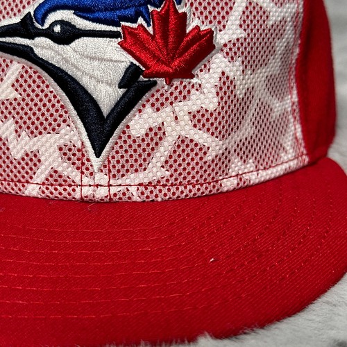 Toronto Blue Jays Hat 8 Red Canada Flag New Era 59 Fifty Genuine Merchandise - Picture 3 of 12