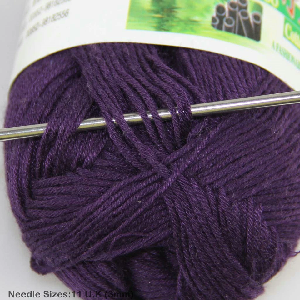 Sale New 1SkeinsX50gr Super Soft Bamboo Cotton Baby Hand Knitting Crochet Yarn - Image 2 of 4