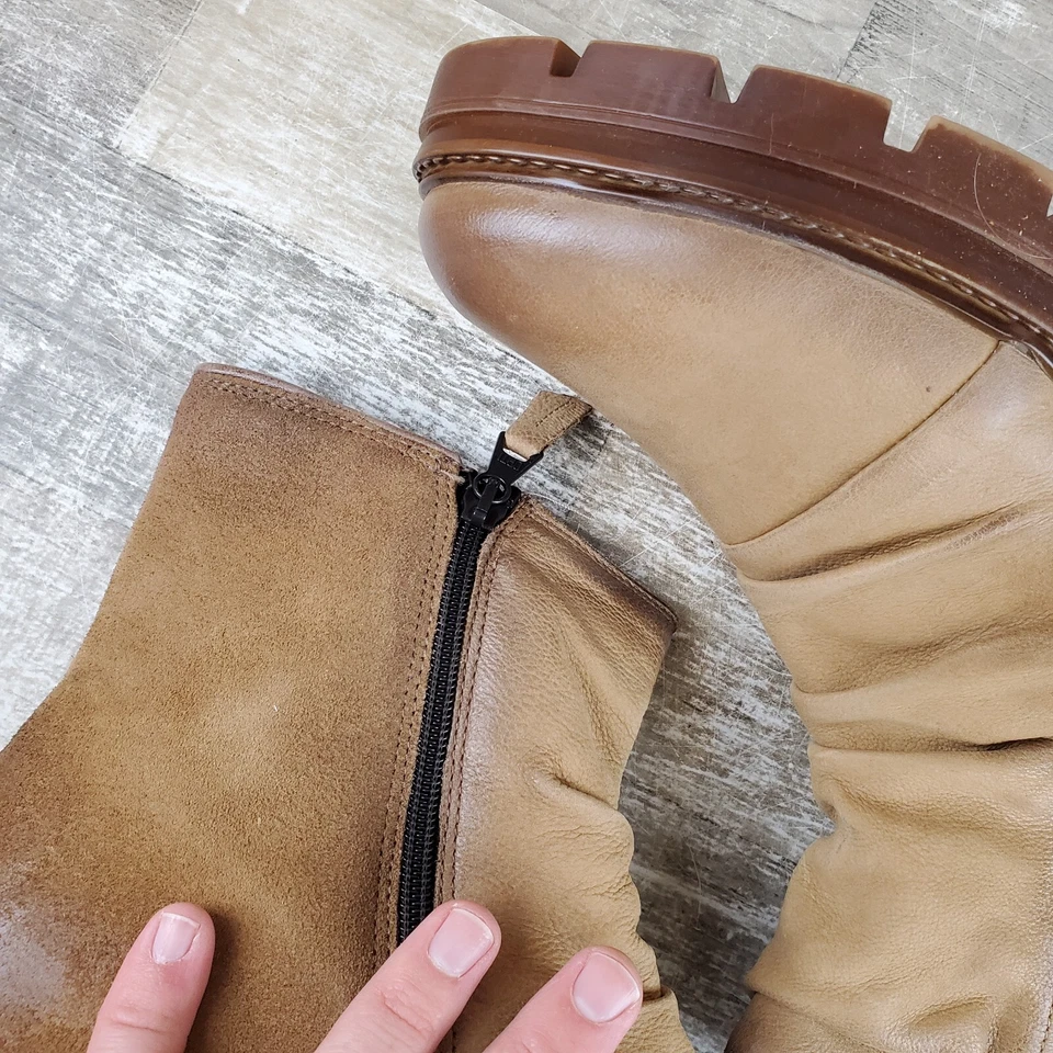 Miz Mooz Brodie 女式厚底靴,尺寸 10.5 - 11 粗跟杏仁皮革 — 第 3/4 张图片