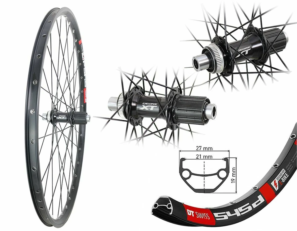 26 Zoll Hinterrad DT Swiss 545d Disc Shimano XT Steckachse 12 mm/ 142 Centerlock