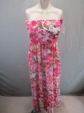 Legendary Couture Size M Womens Pink Strapless Ruched Lightweight Maxi Dress 347