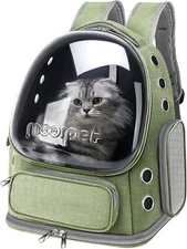 Cat Backpack Carrier, Breathable Cat Carrier Large Space Bubble Pet Green