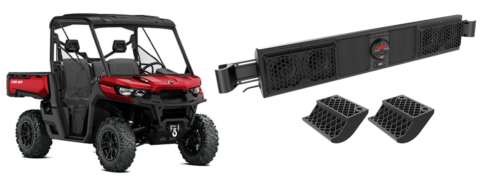 Морская звуковая панель Can-Am Defender с четырьмя динамиками и Bluetooth для профильных камер 105290₽