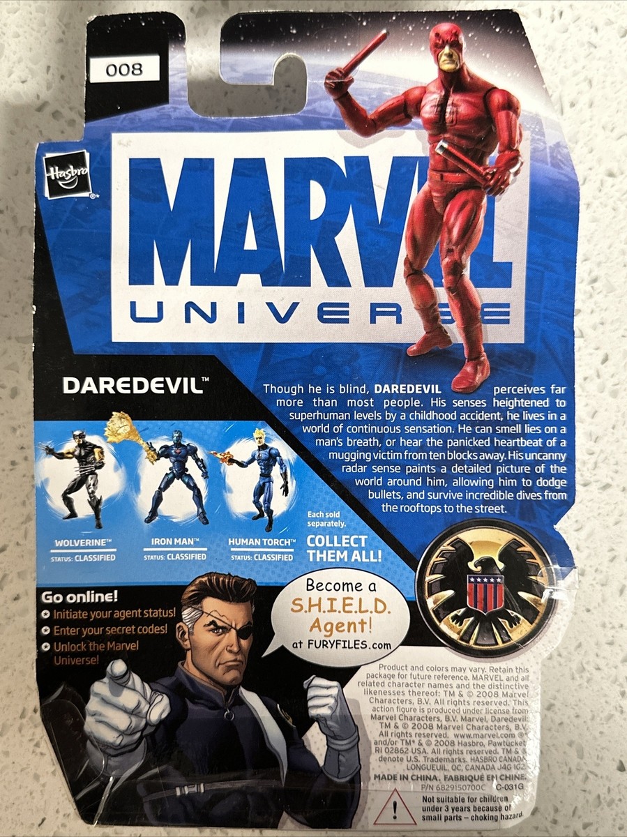 Marvel Universe DAREDEVIL Action Figure Shield W Secret Code