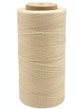 328 Yards 1 mm Beige Leather Sewing Flat Nylon Waxed Thread Cord String