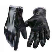 Men Leather Winter Gloves Warm Thermal Insulated Gloves for Truck Driving Work