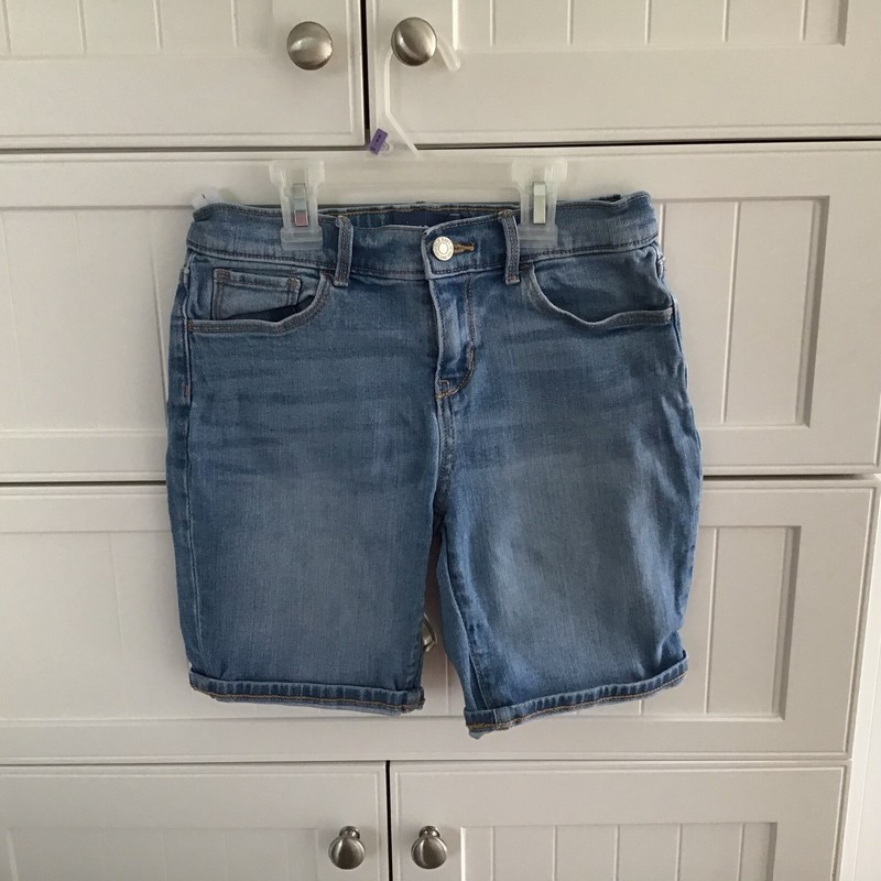 Old Navy Girl’s Adjustable Waist Blue Denim Jean Shorts Size 12