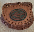 Antique/Vintage Woven Wooden Wicker Basket Fly Fishing Creel