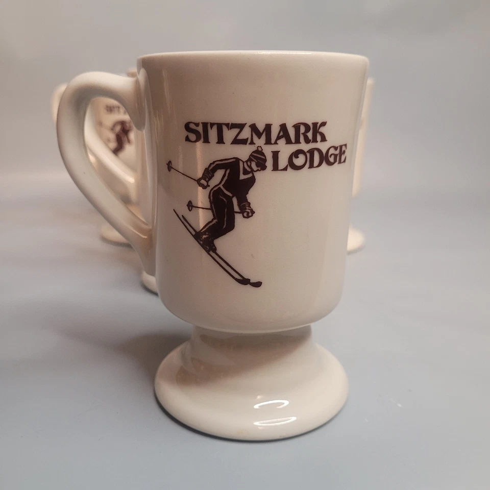 Taza de té de café de gres vintage Seatmark restaurante 4 tazas esquí albergue hotel Foto 3 de 4