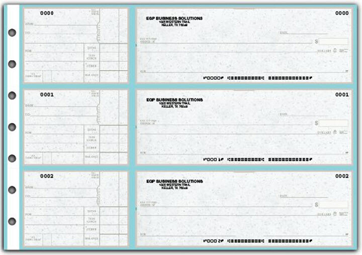 Manual Business Checks with Side Stub Logo Included 13 Styles/Colors ...