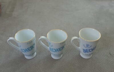3 Vintage Carlsbad Becher's Liqueur Shot Glass Cup Karlovy Vary Czechoslovakia 