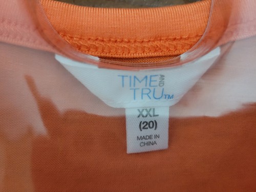 NWT TIME AND TRU Women's XXL 20 Orange Tiered Modal Polyester Spandex Shirt - Picture 3 of 4