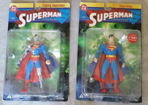 CYBORG SUPERMAN & SUPERMAN DC Direct Series 1 Figures 2003 *NEW* - Picture 1 of 8