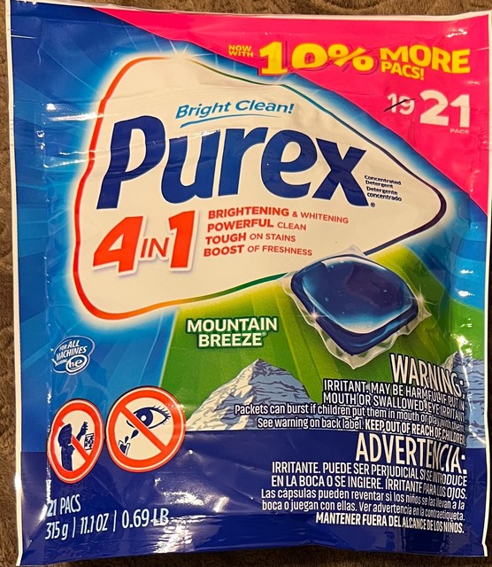 1 Package Purex Laundry Detergent Pods Mountain Breeze 4 in 1 21