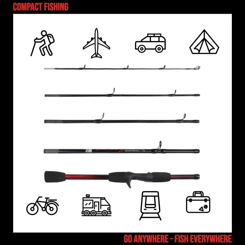 Rucksack Baitcast 旅行钓鱼竿 5'6' 170 厘米。 小巧长度 15.5' 40 厘米 — 第 4/4 张图片