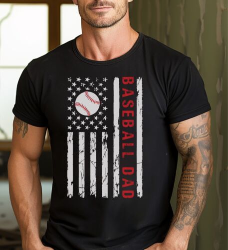 Baseball Vater Shirt mit amerikanischer Flagge Geschenk - Bild 1 von 13