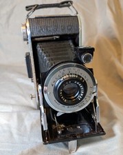 Vintage Ansco PB20 Viking F6.3 Folding Camera w/Case  Manual, Art Deco Style