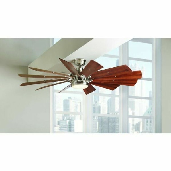 Rustic Ceiling Fan 60 Inch LED Light Remote Control Farmhouse Windmill