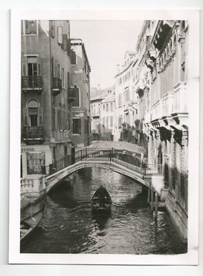 VENICE iItaly Vintage Photo  Venetian Rowing Boat Gondola Buildings Cityscape