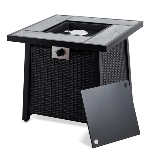 28 Inch 50000BTU Propane Fire Pit Table Sturdy Steel and Iron Fence Surface - Picture 7 of 7